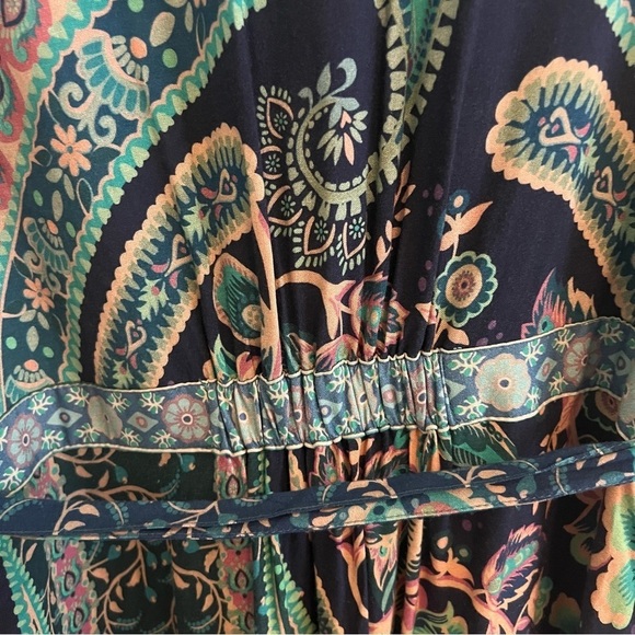 FARM Rio for Anthropologie Amorina Blue Floral Paisley Wrap Dress Small - Picture 6 of 10